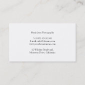 Carte de visite de photographe de portrait (Dos)