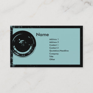 Carte de visite de photographe d'objectif de