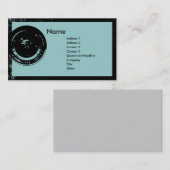 Carte de visite de photographe d'objectif de (Devant / Derrière)