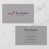 Carte de visite de photographe d'oiseaux Bouvreuil (Devant / Derrière)