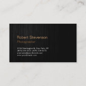 Carte de visite de photographe en bois gris de sty (Dos)