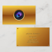 Carte de visite de photographe Gold Camera (Devant / Derrière)