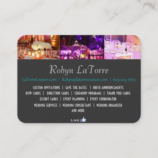 Carte de visite de photographe/organisateur - (Devant)