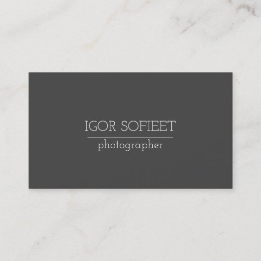 Carte de visite de photographe professionnel (Devant)