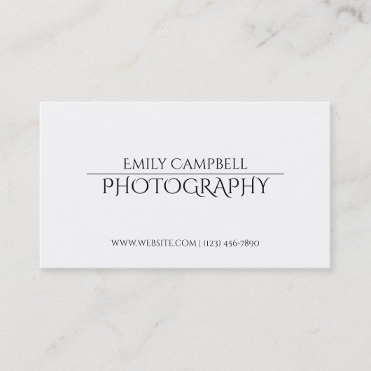 Carte de visite de photographe professionnel (Devant)