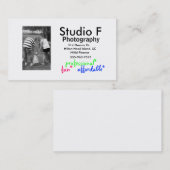 Carte de visite de photographie (Devant / Derrière)