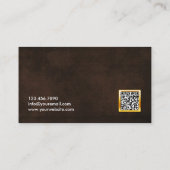 Carte de visite de photographie de code QR en cuir (Dos)