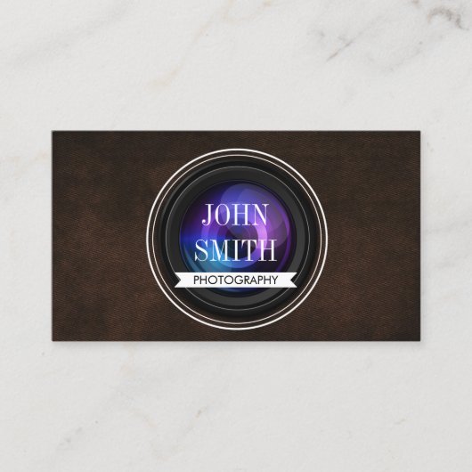 Carte de visite de photographie de code QR en cuir (Devant)