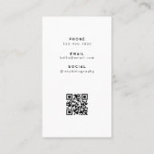 Carte de visite de photographie de code QR moderne (Dos)