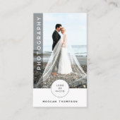 Carte de visite de photographie de code QR moderne (Devant)