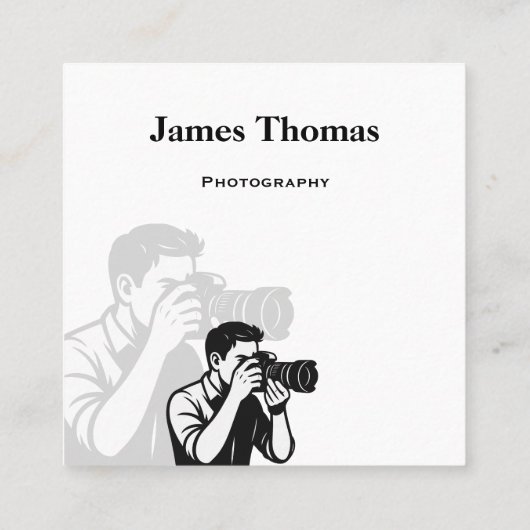 Carte de visite de photographie de code QR monochr (Dos)