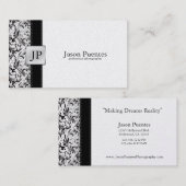 Carte de visite de photographie de damassé de (Devant / Derrière)