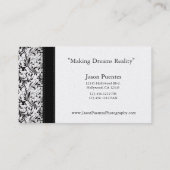 Carte de visite de photographie de damassé de (Dos)