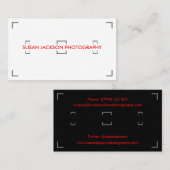 Carte de visite de photographie de viseur (Devant / Derrière)