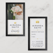 Carte de visite de photographie d'événements de (Devant / Derrière)