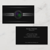 Carte de visite de photographie d'objectif de (Devant / Derrière)