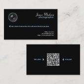 Carte de visite de photographie élégant avec code (Devant / Derrière)