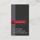 Carte de visite de photographie et de conception (Dos)