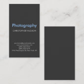 Carte de visite de photographie gris-bleu vertical (Devant / Derrière)