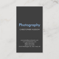 Carte de visite de photographie gris-bleu vertical