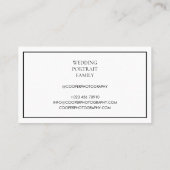 Carte de visite de Photographie Noir Classique (Dos)