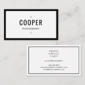 Carte de visite de Photographie Noir Classique (Devant / Derrière)