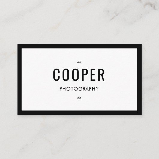 Carte de visite de Photographie Noir Classique (Devant)