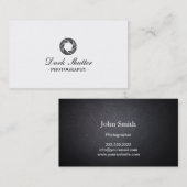 Carte de visite de photographie noir classique (Devant / Derrière)