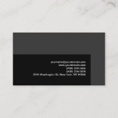 Carte de visite de photographie noir gris standard (Dos)