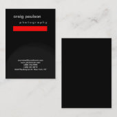 Carte de visite de photographie noir rouge (Devant / Derrière)