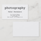 Carte de visite de photographie simple classique (Devant / Derrière)