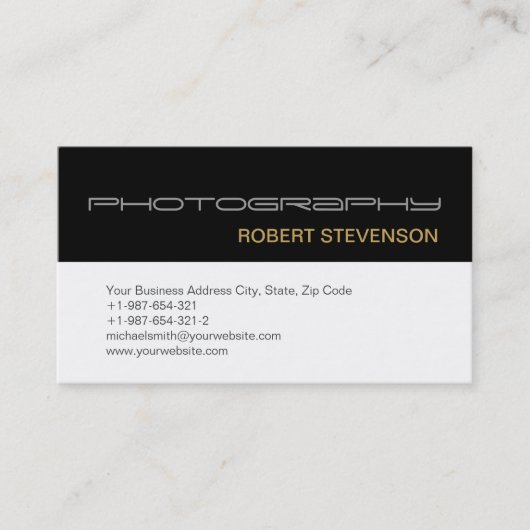 Carte de visite de photographie simple moderne (Devant)