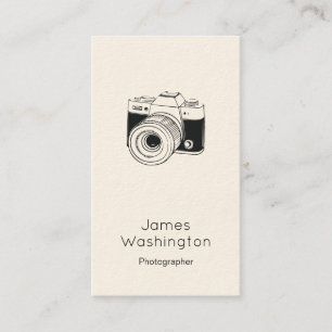 Carte de visite de photographie style plat éléga