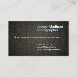 Carte de visite de photos Damask avec code QR