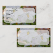 Carte de visite de photos de fleurs blanches (Devant / Derrière)