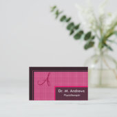 Carte de visite de physiothérapeute - monogramme (Debout devant)