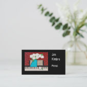 carte de visite de pianiste avec les fleurs et le (Debout devant)