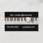 carte de visite de pianiste avec les fleurs et le (Dos)