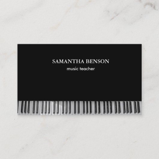 Carte de visite de pianiste avec note de musique (Devant)