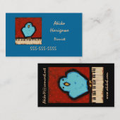 carte de visite de pianiste d'oiseau bleu et de (Devant / Derrière)
