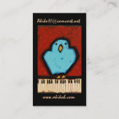 carte de visite de pianiste d'oiseau bleu et de (Dos)