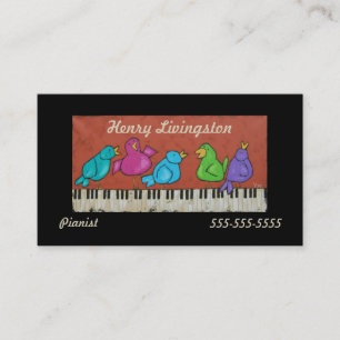 carte de visite de pianiste d'oiseaux de piano