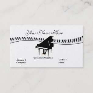 Carte de visite de piano à queue et de clavier
