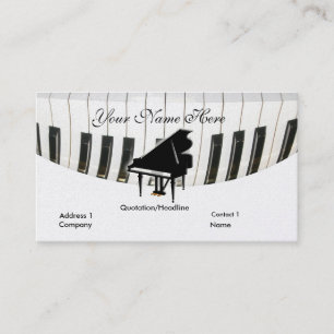 Carte de visite de piano à queue et de clavier