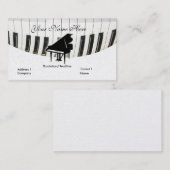 Carte de visite de piano à queue et de clavier (Devant / Derrière)