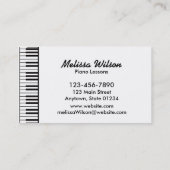 Carte de visite de piano de photo (Dos)