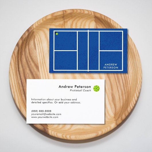 Carte de visite de Pickleball Coach Blue Court