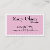 Carte de visite de pieds de bébé (Dos)