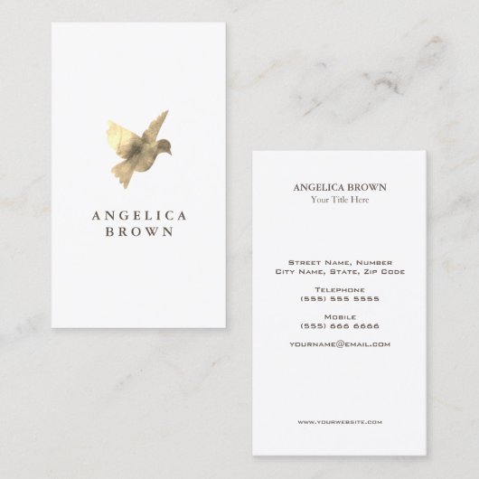 Carte de visite de pigeon (Devant / Derrière)