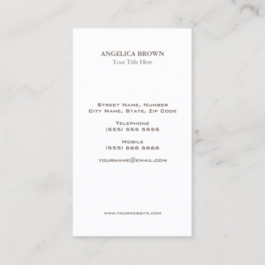 Carte de visite de pigeon (Dos)